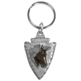 Horse On Arrowhead Metal Key Chain with Enameled Details